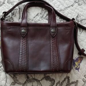 Frye mini Satchel crossbody burgundy leather